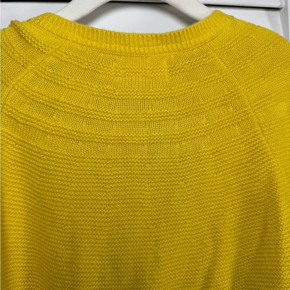Mini Boden Girls Yellow Cashmere Blend Sweater with Gray Velvet Trim Size 7-8yr